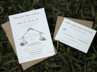 Lofton Creek Outpost North Hampton Wedding Invitations Rustic