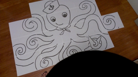 Octopus Mural Painting Step by Step Instructions