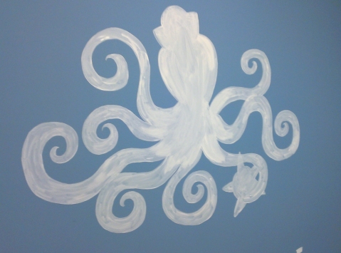 Priming Octopus Nursery Mural